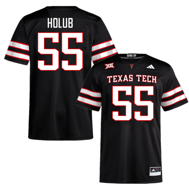 #55 E.J. Holub Texas Tech Red Raiders Jerseys College Football Uniforms Stitched-Black